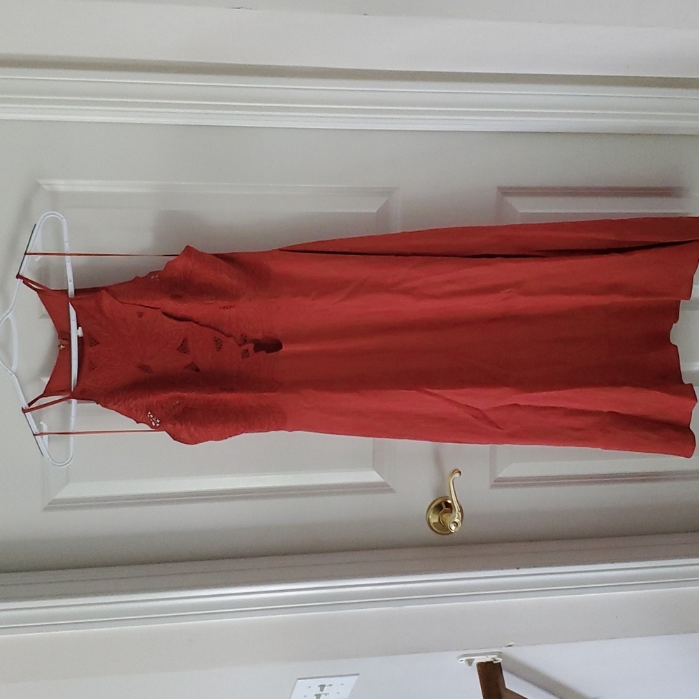 Astr The Label Rust Color Embroidered Halter Dres… - image 2